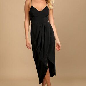 Lulus Reinette Black Midi Dress - Size XL
